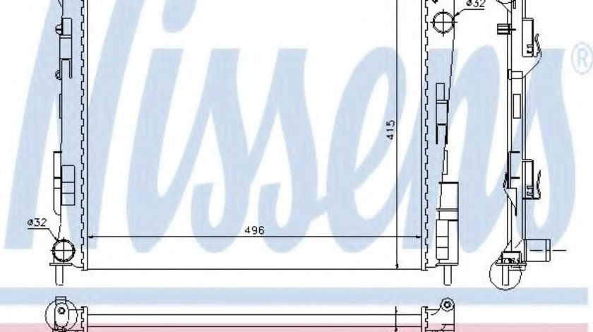 Radiator, racire motor RENAULT TWINGO II (CN0) (2007 - 2014) NISSENS 67286 piesa NOUA