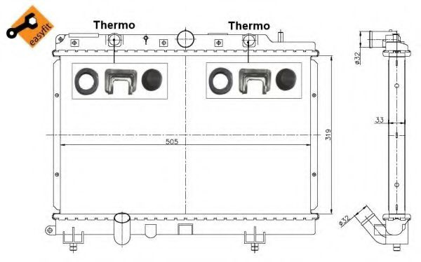 Radiator, racire motor ROVER STREETWISE (2003 - 2005) NRF 55307 piesa NOUA