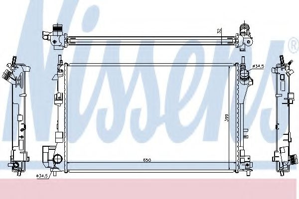 Radiator, racire motor SAAB 9-3 Cabriolet (YS3F) (2003 - 2016) NISSENS 63022A piesa NOUA