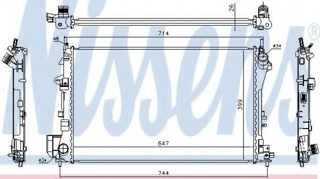 Radiator, racire motor SAAB 9-3 (YS3F) (2002 - 2016) NISSENS 63024A piesa NOUA