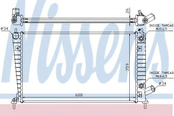 Radiator, racire motor SAAB 9-5 Combi (YS3E) (1998 - 2009) NISSENS 68001A piesa NOUA