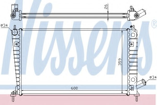 Radiator, racire motor SAAB 9-5 (YS3E) (1997 - 2009) NISSENS 68000A piesa NOUA