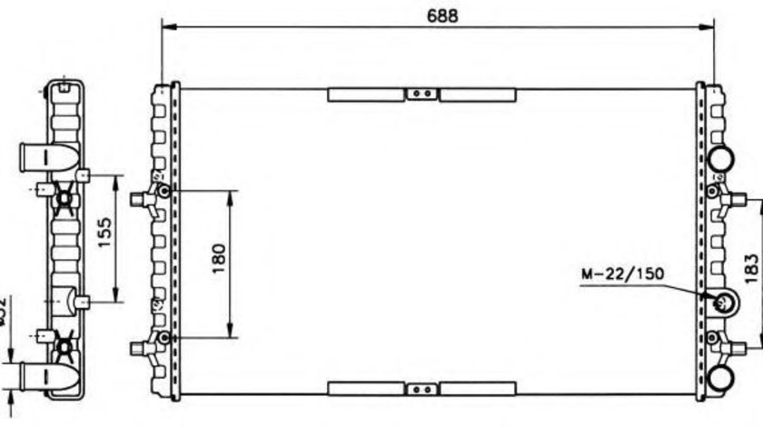 Radiator, racire motor SEAT CORDOBA Vario (6K5) (1999 - 2002) NRF 52160 piesa NOUA