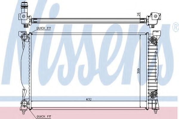 Radiator, racire motor SEAT EXEO (3R2) (2008 - 2016) NISSENS 60305A piesa NOUA