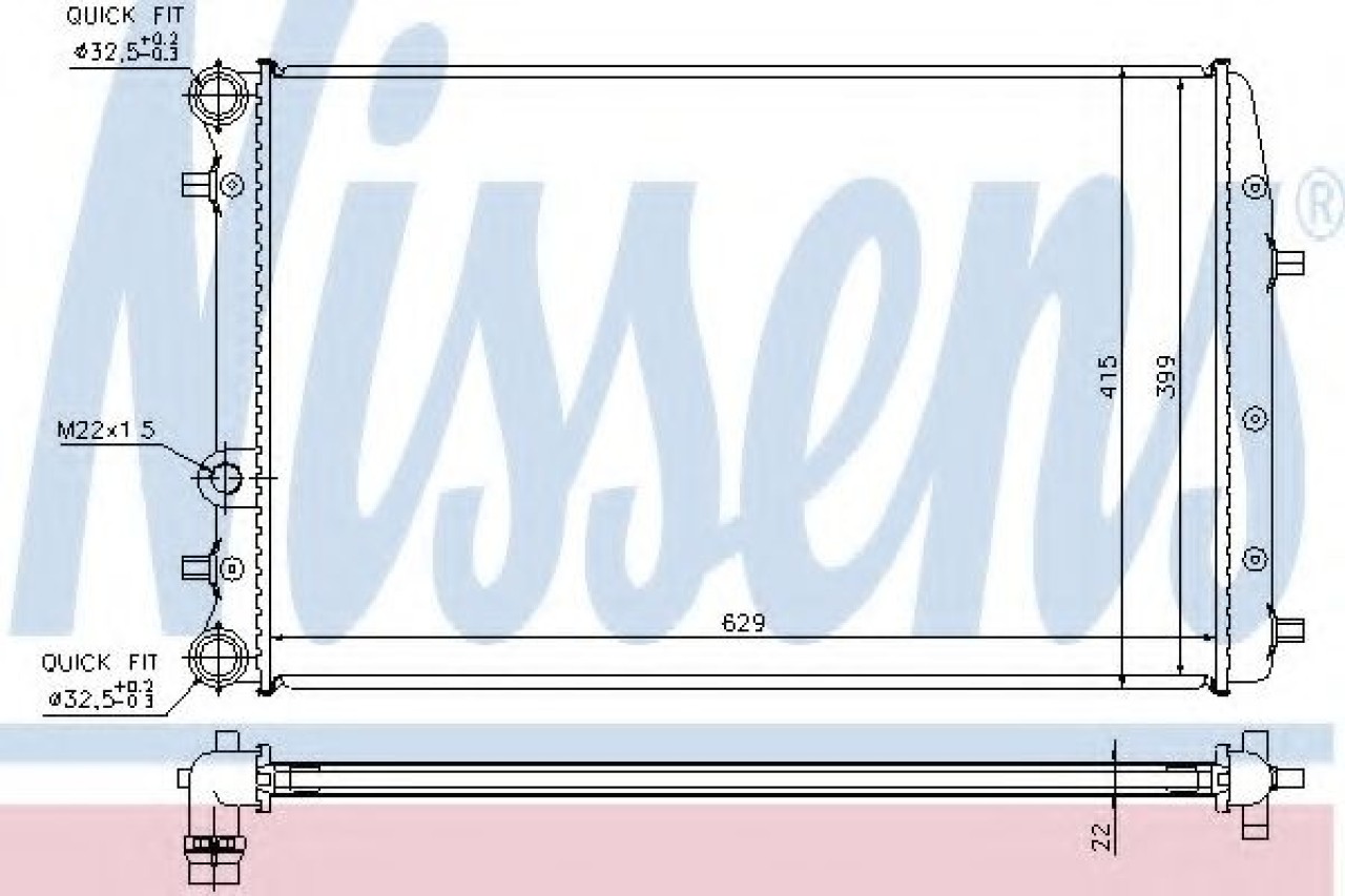 Radiator, racire motor SEAT IBIZA V SPORTCOUPE (6J1, 6P5) (2008 - 2016) NISSENS 652711 piesa NOUA