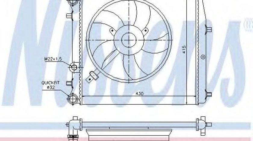 Radiator, racire motor SKODA RAPID Spaceback (NH1) (2012 - 2016) NISSENS 64103 piesa NOUA