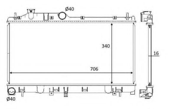 Radiator, racire motor SUBARU OUTBACK (BL, BP) (2003 - 2009) NRF 59116 piesa NOUA