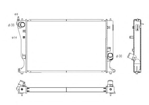 Radiator, racire motor TOYOTA AVENSIS Combi (T25) (2003 - 2008) NRF 53767 piesa NOUA