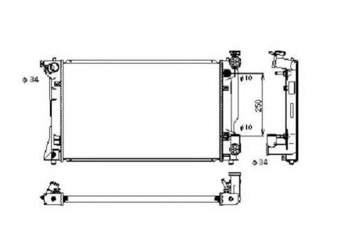 Radiator, racire motor TOYOTA AVENSIS Combi (T25) (2003 - 2008) NRF 53395 piesa NOUA