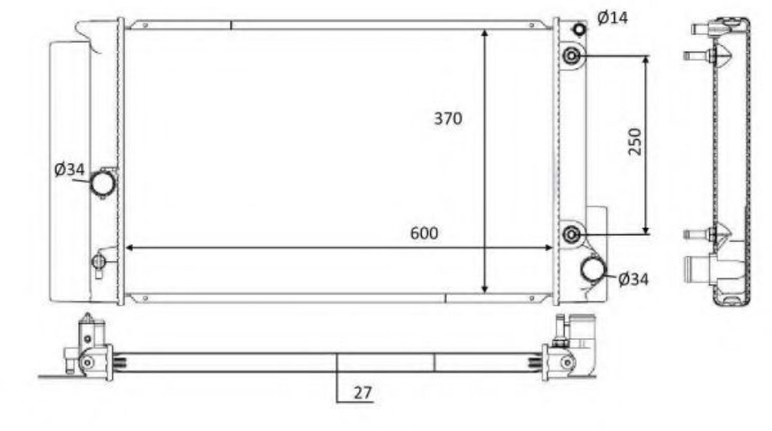 Radiator, racire motor TOYOTA AVENSIS combi (ZRT27, ADT27) (2009 - 2016) NRF 59115 piesa NOUA