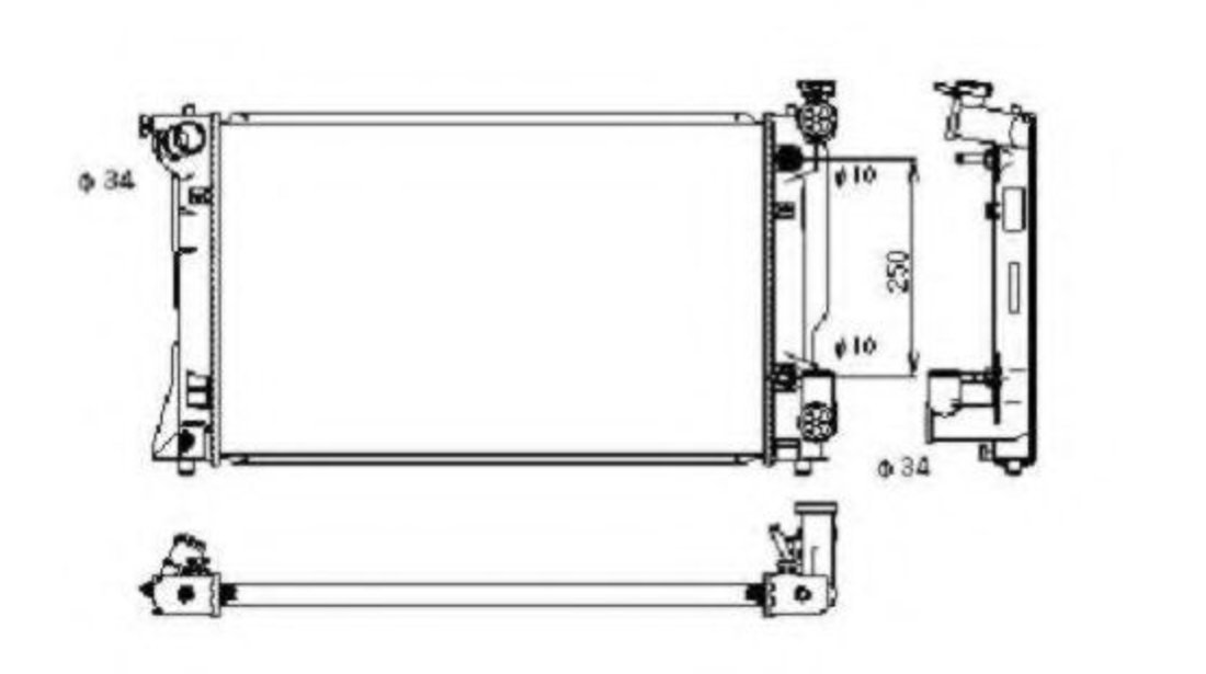 Radiator, racire motor TOYOTA AVENSIS Limuzina (T25) (2003 - 2008) NRF 53395 piesa NOUA