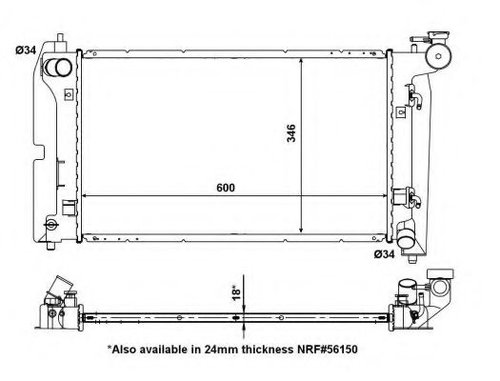 Radiator, racire motor TOYOTA COROLLA Limuzina (E12J, E12T) (2001 - 2008) NRF 53325 piesa NOUA