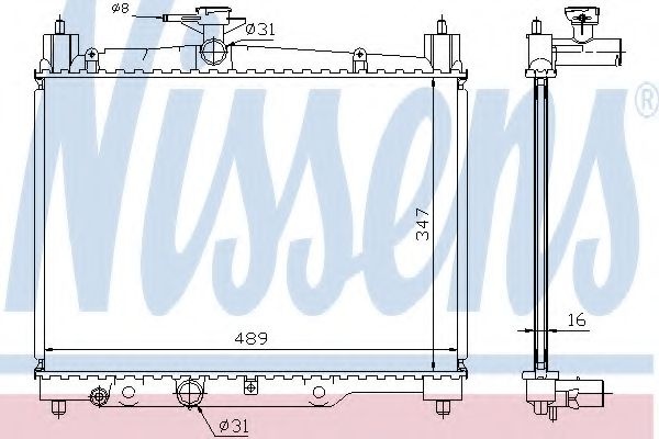 Radiator, racire motor TOYOTA YARIS (P1) (1999 - 2005) NISSENS 64789A piesa NOUA