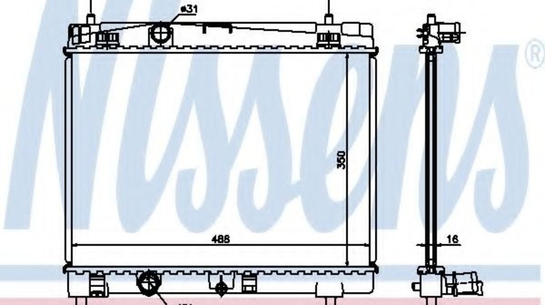 Radiator, racire motor TOYOTA YARIS (P13) (2010 - 2016) NISSENS 64671A piesa NOUA