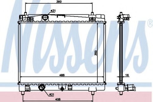 Radiator, racire motor TOYOTA YARIS (P9) (2005 - 2013) NISSENS 64671A piesa NOUA