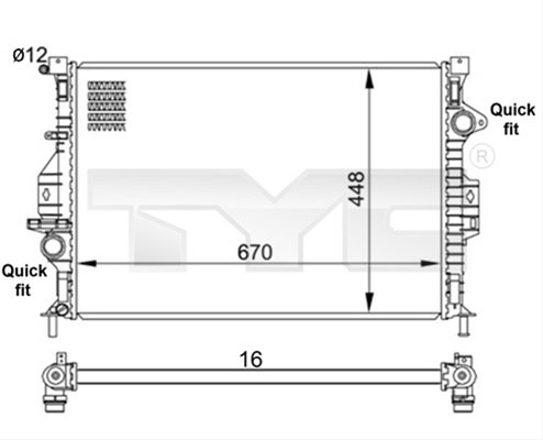 Radiator, Racire Motor Tyc Volvo 710-0057