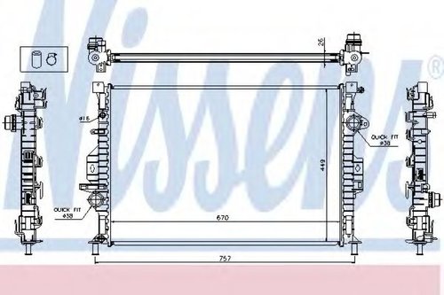 Radiator, racire motor VOLVO S60 II (2010 - 2016) NISSENS 65615A piesa NOUA