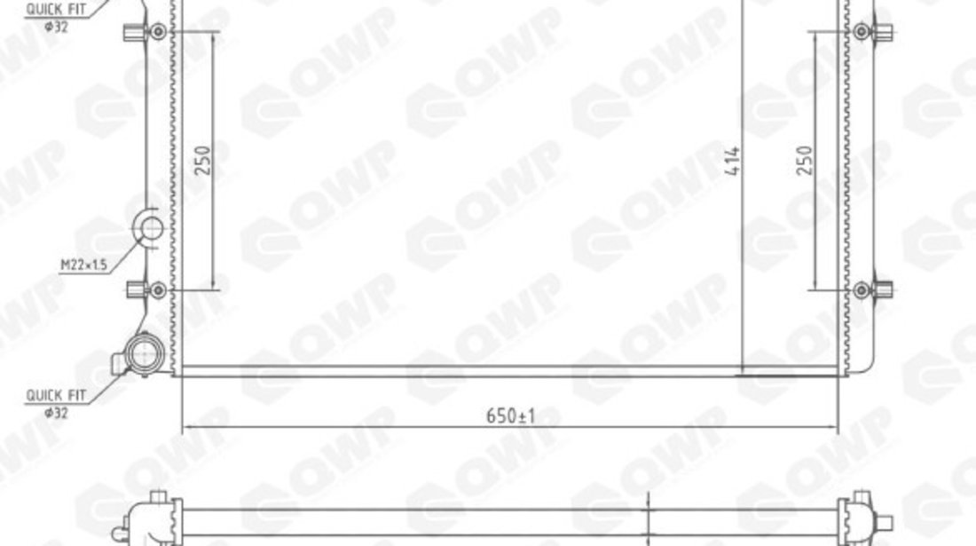 Radiator, racire motor VW BORA (1J2) (1998 - 2005) QWP WRA101 piesa NOUA