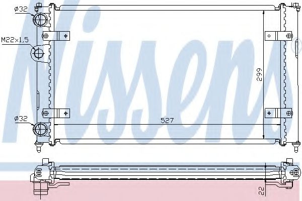 Radiator, racire motor VW CADDY II Caroserie (9K9A) (1995 - 2004) NISSENS 639951 piesa NOUA