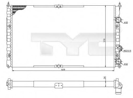 Radiator, racire motor VW CADDY II Combi (9K9B) (1995 - 2004) TYC 737-0057 piesa NOUA