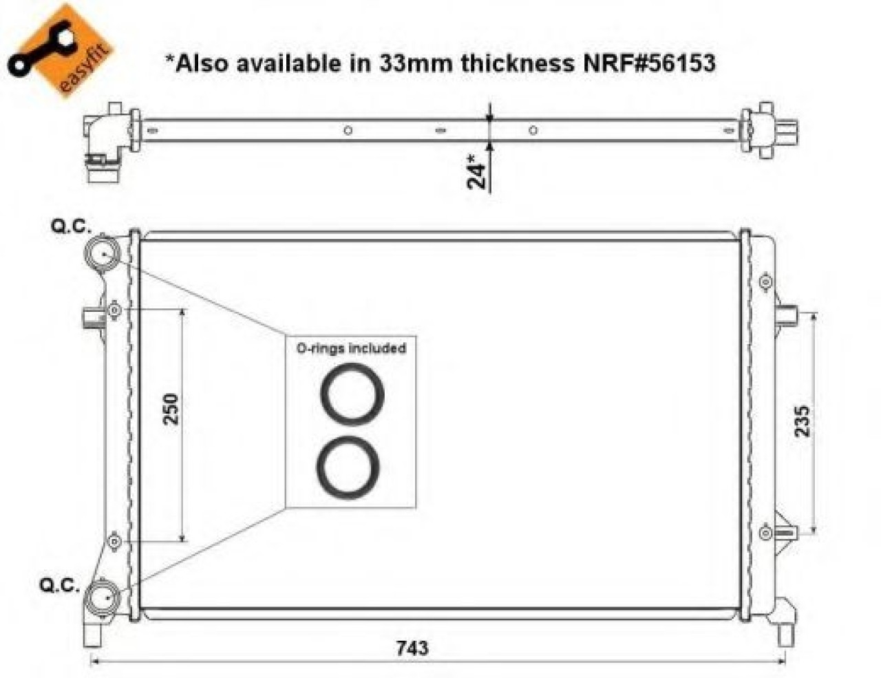 Radiator, racire motor VW CADDY III Combi (2KB, 2KJ, 2CB, 2CJ) (2004 - 2016) NRF 53405 piesa NOUA