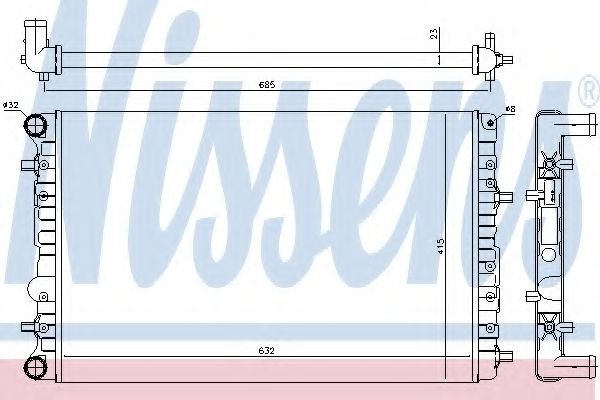 Radiator, racire motor VW FOX (5Z1, 5Z3) (2003 - 2016) NISSENS 65326 piesa NOUA