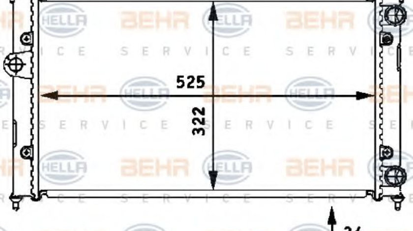 Radiator, racire motor VW GOLF III Cabriolet (1E7) (1993 - 1998) HELLA 8MK 376 713-761 piesa NOUA