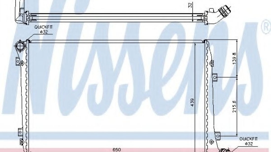 Radiator, racire motor VW GOLF V Variant (1K5) (2007 - 2009) NISSENS 65291A piesa NOUA