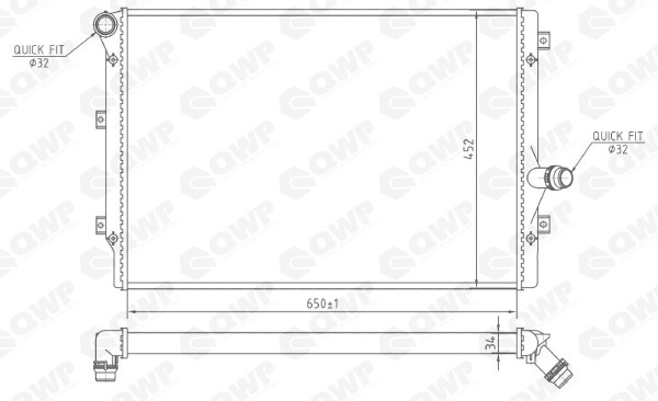 Radiator, racire motor VW JETTA IV (162, 163) (2010 - 2016) QWP WRA104 piesa NOUA