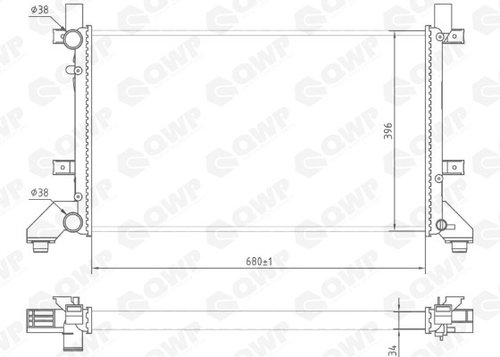 Radiator, racire motor VW LT II platou / sasiu (2DC, 2DF, 2DG, 2DL, 2DM) (1996 - 2006) QWP WRA148 pi...