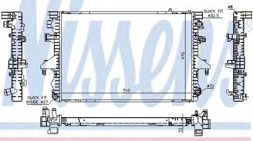 Radiator, racire motor VW MULTIVAN V (7HM, 7HN, 7HF, 7EF, 7EM, 7EN) (2003 - 2015) NISSENS 65283A piesa NOUA