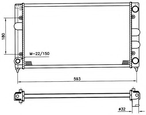 Radiator, racire motor VW PASSAT (3A2, 35I) (1988 - 1997) NRF 539501 piesa NOUA