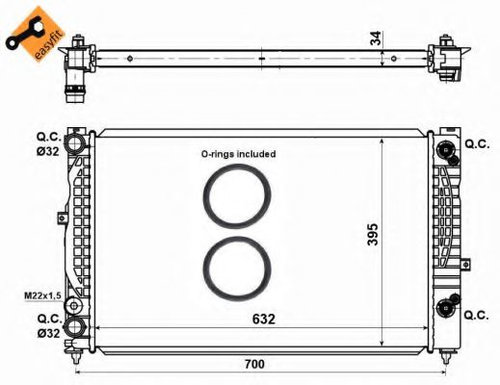 Radiator, racire motor VW PASSAT (3B3) (2000 - 2005) NRF 529504 piesa NOUA