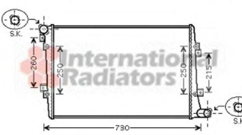 Radiator, racire motor VW TOURAN (1T1, 1T2) (2003 - 2010) VAN WEZEL 58002255 piesa NOUA