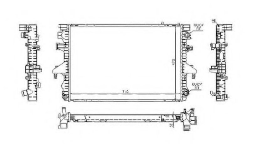 Radiator, racire motor VW TRANSPORTER V bus (7HB, 7HJ, 7EB, 7EJ, 7EF, 7EG, 7HF, 7EC) (2003 - 2016) NRF 53795 piesa NOUA