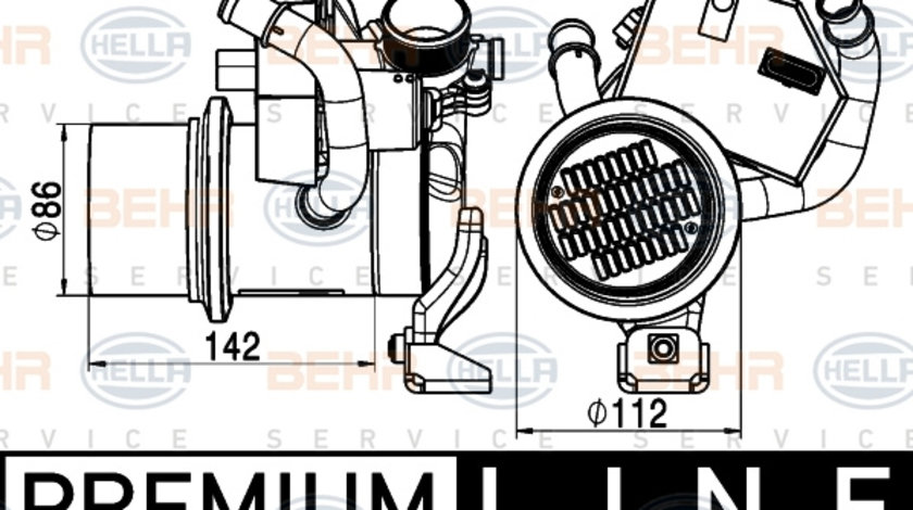 Radiator, recirculare gaze de esapament (8ME376745291 HELLA) AUDI,SEAT,SKODA,VW