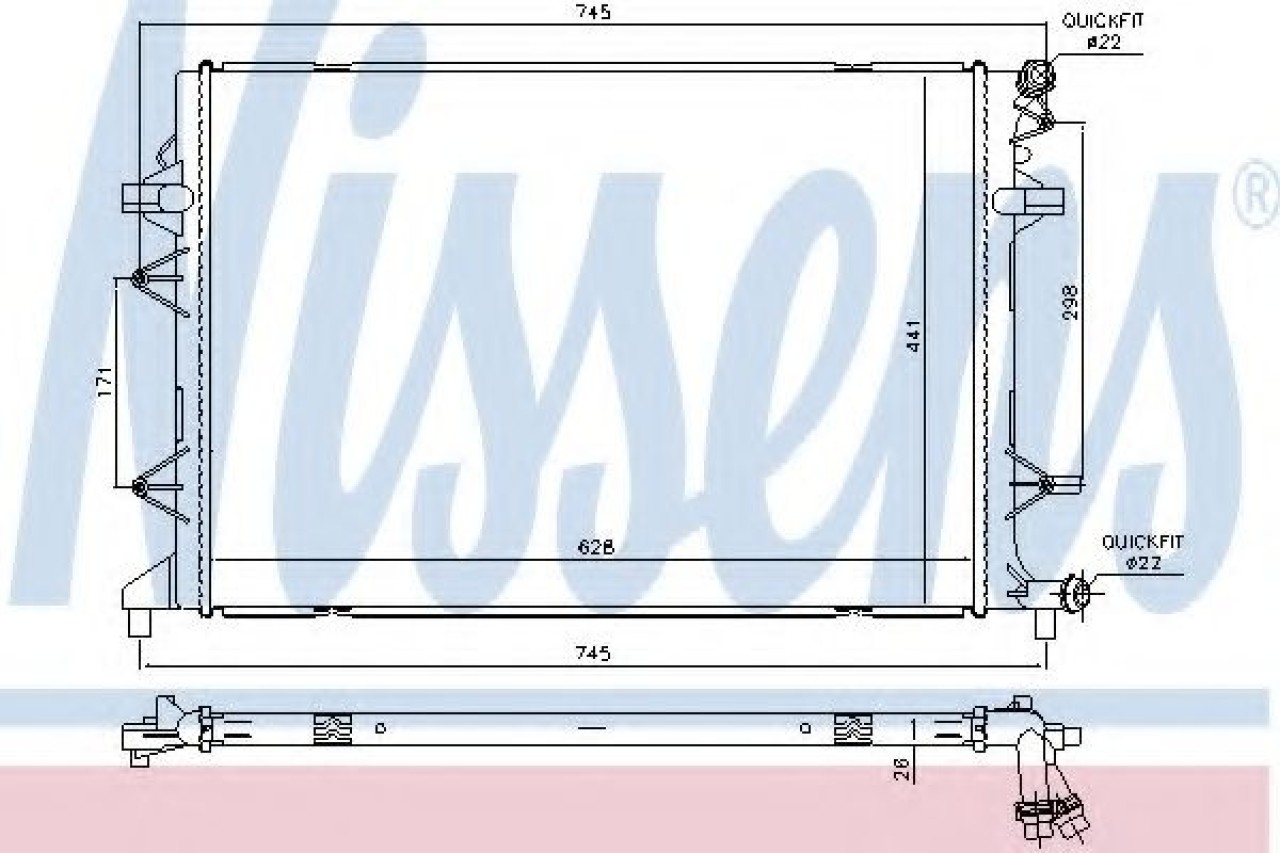 Radiator temperatura scazuta, intercooler VW JETTA IV (162, 163) (2010 - 2016) NISSENS 65340 piesa NOUA