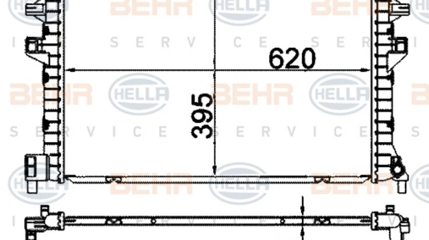 Radiator temperatura scazuta, intercooler (8MK376912234 HELLA) AUDI,SEAT,SKODA,VW