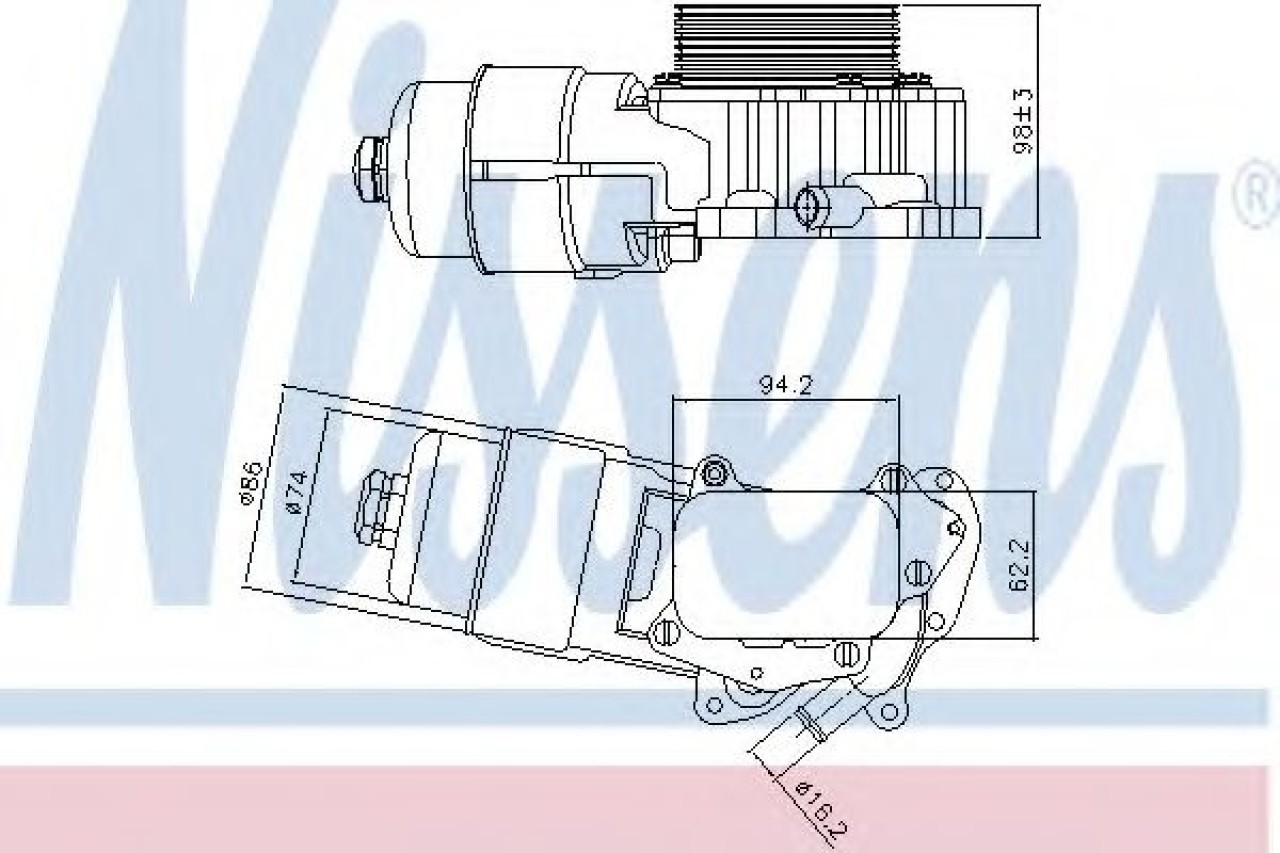 Radiator ulei, ulei motor CITROEN BERLINGO platou / sasiu (B9) (2008 - 2016) NISSENS 90703 piesa NOUA