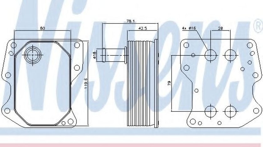 Radiator ulei, ulei motor FORD TRANSIT caroserie (2013 - 2016) NISSENS 90723 piesa NOUA