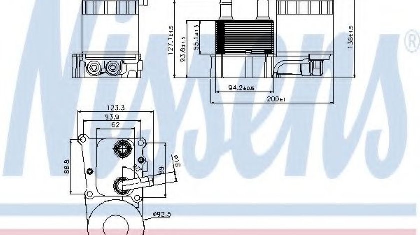 Radiator ulei, ulei motor FORD TRANSIT CONNECT (P65, P70, P80) (2002 - 2016) NISSENS 90696 piesa NOUA