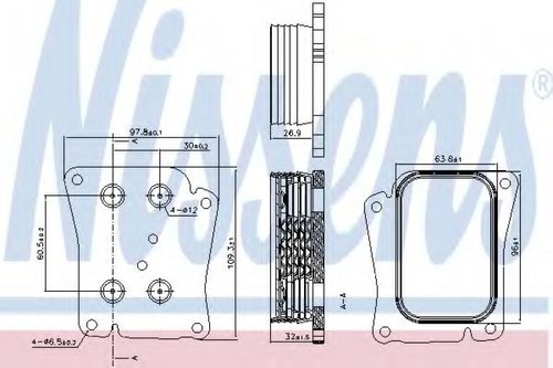 Radiator ulei, ulei motor MERCEDES CLC-CLASS (CL203) (2008 - 2011) NISSENS 90777 piesa NOUA