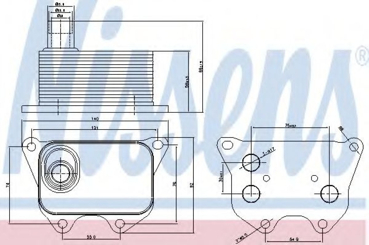 Radiator ulei, ulei motor SKODA SUPERB II (3T4) (2008 - 2015) NISSENS 90659 piesa NOUA