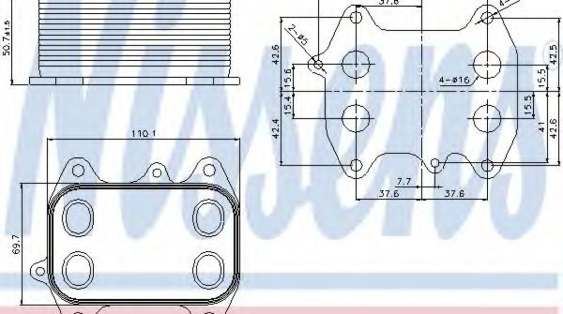 Radiator ulei, ulei motor VW TRANSPORTER V caroserie (7HA, 7HH, 7EA, 7EH) (2003 - 2016) NISSENS 90681 piesa NOUA