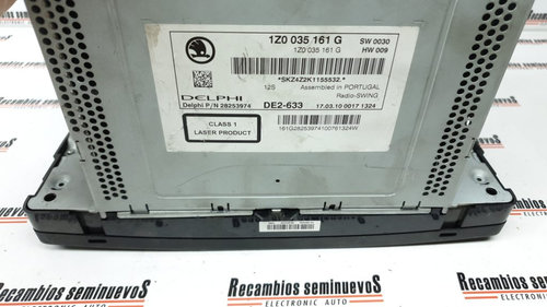 Radio CD Skoda Octavia 2.0 , 1Z0035161G, 28253974,