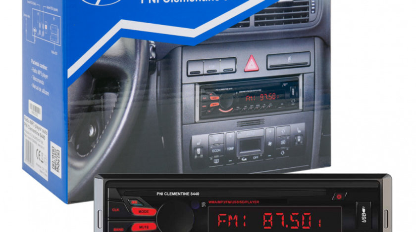 Radio Mp3 Player Auto Pni Clementine 8440, 4x45w, 12v, 1 Din, Cu Sd, Usb, Aux, Rca PNI-MP3-8440