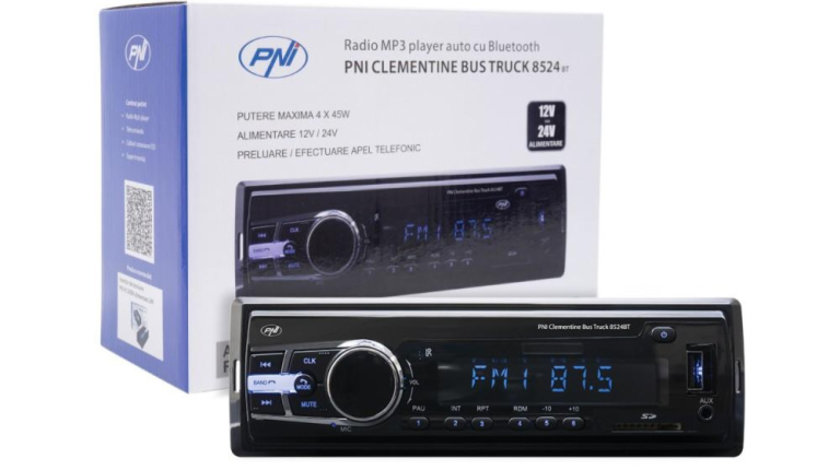 Radio mp3 player auto pni clementine bus truck 8524bt rds 4x45w 12v/24v cu sd, usb, aux, rca si bluetooth UNIVERSAL Universal #6 PNI-8524BT