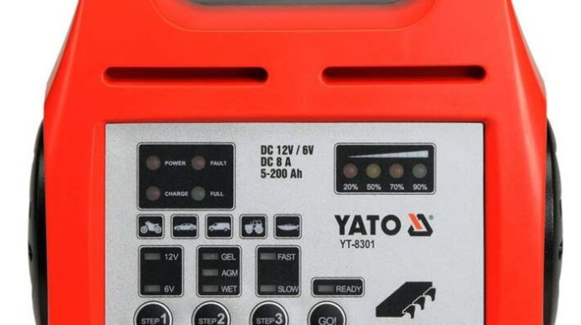 Redresor Baterie Yato 6/12V, 8A, 5-200Ah YT-8301