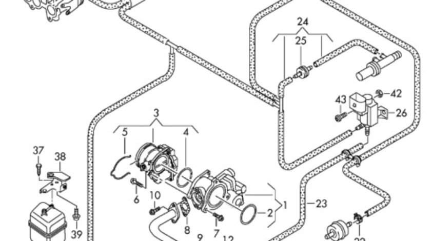 Rezervor vacuum 2.0 tdi 16 valve BKP Volkswagen Passat B6 2007 2008 OEM 03G129808