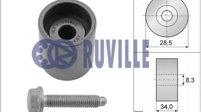 Rola ghidare/conducere, curea distributie AUDI A4 (8E2, B6) (2000 - 2004) RUVILLE 55465 piesa NOUA